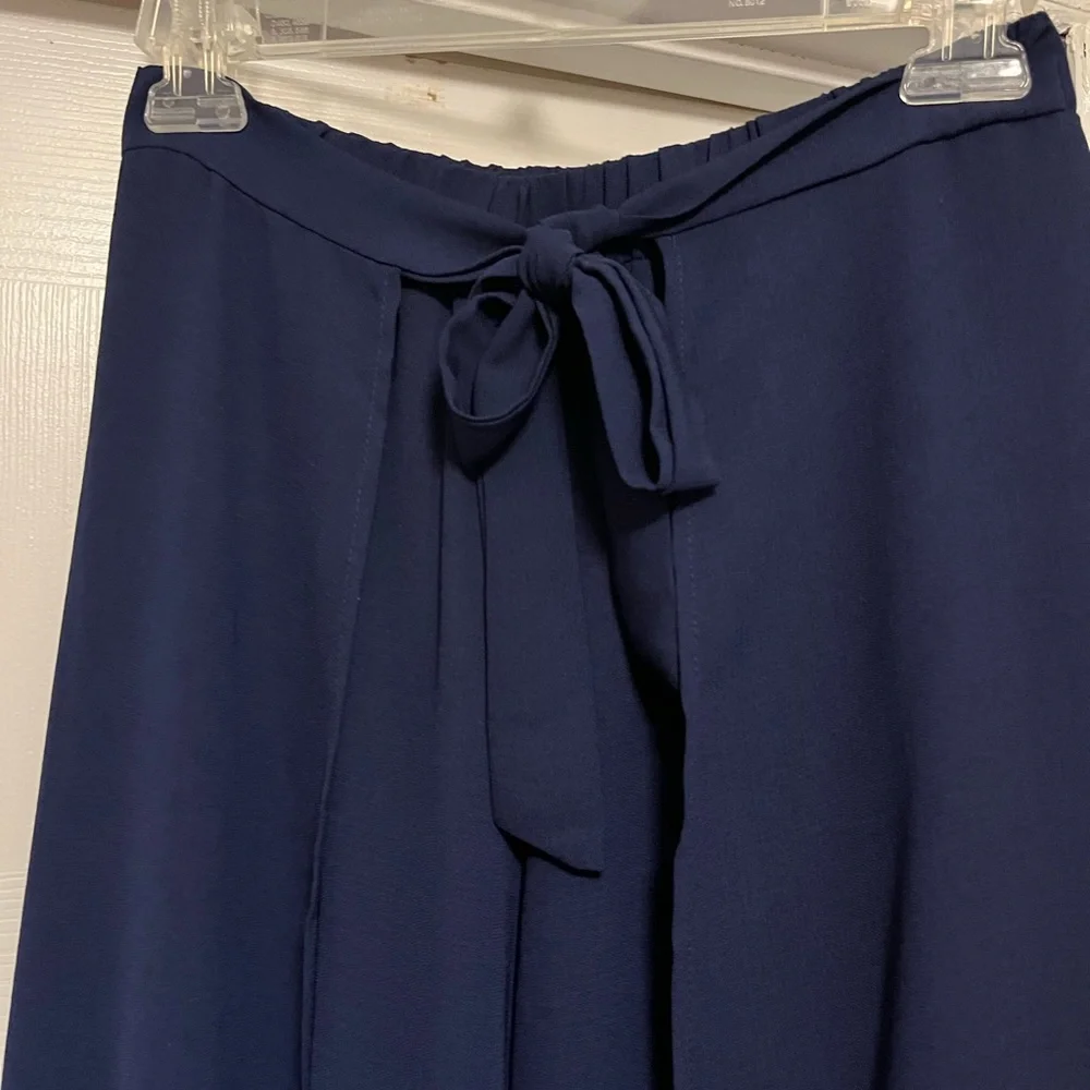 Navy Blue Flowy Pants size S - Picture 3 of 5